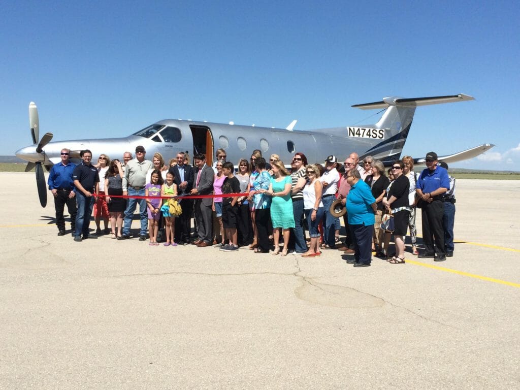 Boutique Air’s ribbon cutting ceremony marking the start or service to Carlsbad, NM. Photo provided by Boutique Air.