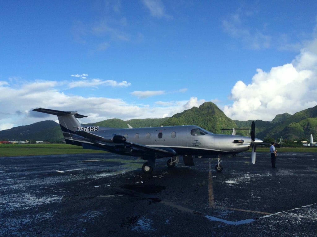 N474SS in American Samoa, on its trip across the pacific after purchase. Photo provided by Boutique Air.