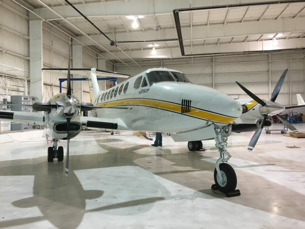Boutique Air’s first King Air 350 preparing for it’s first flight. Photo provided by Boutique Air.