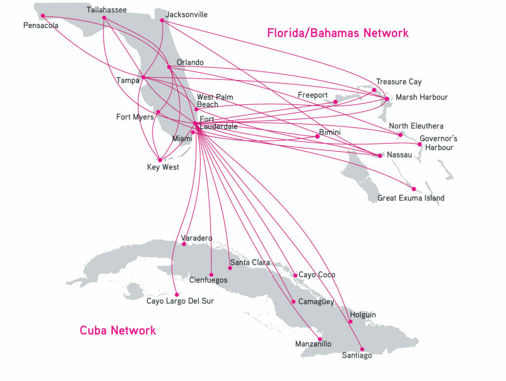 Silver Airways  operates more routes within Florida, between Florida and the Bahamas, and between the U.S. And Cuba than any other airline.